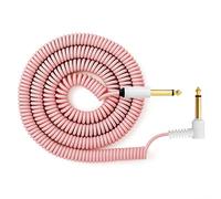 MyVolts Candycord - Cavo audio speciale per chitarra, da jack mono dritto grande a jack mono ad angolo grande, riccio, da 100 cm a 200 cm, colore rosa marshmallow