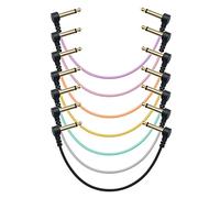 MyVolts Candycord - Patch da pedale a pedale, cavi audio di ogni colore caramella e nero, confezione da 7 pezzi, jack mono grande angolato piatto a jack mono grande, 10,7 cm, 7 cavi