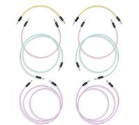 MyVolts Halo Mix Pack 2, cavo patch di alta qualità per sintetizzatori modulari (dritto, dorato, 2 x 15 cm, giallo, 2 x 30 cm, rosa, 2 x 50 cm, 2 x 80 cm, viola, con display LED bicolore)