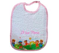MyVorrei Bavaglio per Asilo con elastico | in Spugna Cotone 100% | cm 26x35 | Personalizzabile con Nome