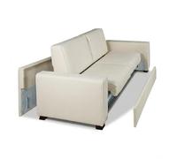 MyVorrei Divano Pronto Letto Professionale Smontabile e Trasportabile, Vero Letto con Materasso Alto 14-18 cm, Ideale per Hotel, B&B e Casa, Divano letto 2 posti - (Avorio 10, 140x190)