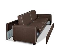 MyVorrei Divano Pronto Letto Professionale Smontabile e Trasportabile, Vero Letto con Materasso Alto 14-18 cm, Ideale per Hotel, B&B e Casa, Divano letto 2 posti - (Caffè 70, 140x190)