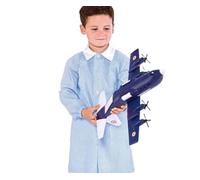 MyVorrei Grembiule Asilo Unisex Quadretto Celeste Taglia da 3 4 5 6 Anni Personalizzabile con Ricamo Punto Catenella e Punto Sodo