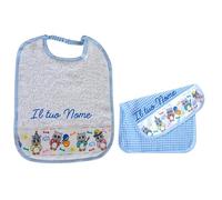 MyVorrei Set Busta+Bavaglio Spugna per Asilo | Cotone 100% | Busta cm 27x18 chiusa Bavaglio cm 26x35 | Personalizzabile con Nome
