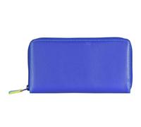 Mywalit Portafoglio grande in pelle con doppia zip 18 cm blu