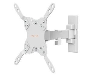 mywall HF11-1WL - Supporto da parete per schermi piatti, VESA 75-200, dimensioni da 23-42", inclinazione: +5°/-12°, girevole a 180°, supporto per monitor con sospensione cavi