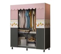 MYXJX Armadietto in tessuto, appendiabiti pieghevole con appendiabiti, armadio in tessuto per camera da letto singolo, in tela, grigio roze (100 x 45 x 168 cm)