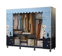 MYXJX Armadio, armadio in tessuto, per camera da letto, con asta per appendere, semplice armadio, organizer per scarpe, borse, soggiorno, camera da letto, guardaroba (100 x 45 x 168 cm)