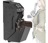 MYXJX armadio per armi, Cassaforte portatile for pistola con impronta digitale, cassaforte for, capacità 2 pistole, accesso rapido biometrica/chiave(Password+key)