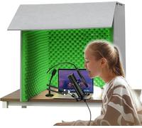 MYXJX Cabina vocale, Cabina di Isolamento for Microfono a cubo, 80 x 80 cm, for Home Studio, Registrazione Musicale, podcasting, trattamenti acustici(Green)