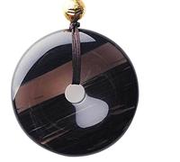 MYXJX collana di ossidiana, Collana con ciondolo in ossidiana naturale, bottone di sicurezza da uomo e da donna