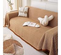 MYXJX copridivano, Copridivani grandi for divani componibili 1, 2, 3 e 4 posti con protezione for mobili a forma di L(Camel,180x180cm)