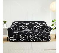 MYXJX copridivano, Copridivano elastico con tessuto antiscivolo in spandex for divano da 1 a 4 posti, elegante design della gonna(F,4 Seater/92 118in)