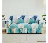 MYXJX copridivano, Copridivano elastico con tessuto antiscivolo in spandex for divano da 1 a 4 posti, elegante design della gonna(K,2 Seater/57 72in)