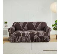 MYXJX copridivano, Copridivano elastico con tessuto antiscivolo in spandex for divano da 1 a 4 posti, elegante design della gonna(D,4 Seater/92 118in)