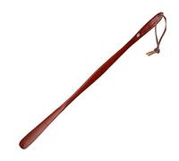 MYXJX corno da scarpe, Calzascarpe in legno Calzascarpe con manico lungo(Dark Red 75cm)