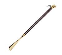 MYXJX corno da scarpe, Calzascarpe in legno di metallo di alta qualità Calzascarpe con manico lungo(Lion 32cm)