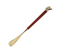 MYXJX corno da scarpe, Calzascarpe in legno di metallo di alta qualità Calzascarpe con manico lungo(Lion 32cm)