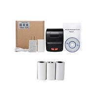MYXJX creatore di etichette, Mini stampante portatile for ricevute wireless 58 mm senza inchiostro USB BT ESC/POS Windows Android PC Factura Impresora Termica(BK Add 3Rolls)