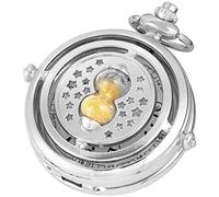 MYXJX orologio da tasca, Orologio da tasca dal design cavo unico con catena adatto for compleanno, regalo di Natale, festa del papà(Silver)