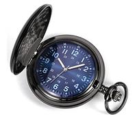MYXJX Orologio da Tasca, Orologio da Tasca Orologi da Tasca Vintage al Quarzo for Me con Cassa a Catena Regali di Compleanno di Natale di Nozze(Blue)