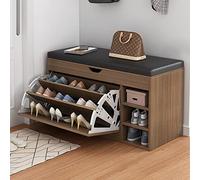 MYXJX panca per scarpe, Con seduta imbottita e cassetti ribaltabili, contenitore for ingresso, soggiorno, corridoio, bagno, piccolo(Brown,80x34x50cm)