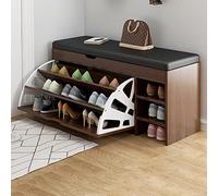 MYXJX panca per scarpe, Panca portascarpe in legno con seduta imbottita e cassetto, scarpiera for ingresso(C,F80*30 * 51CM)