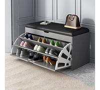 MYXJX panca per scarpe, Panca portascarpe in legno con seduta imbottita e cassetto, scarpiera for ingresso(B,60 * 30 * 51CM)