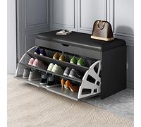 MYXJX panca per scarpe, Panca portascarpe in legno con seduta imbottita e cassetto, scarpiera for ingresso(A,60 * 30 * 51CM)