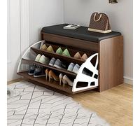 MYXJX panca per scarpe, Panca portascarpe in legno con seduta imbottita e cassetto, scarpiera for ingresso(C,60 * 30 * 51CM)