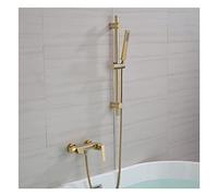 MYXJX soffione Doccia, Miscelatore monocomando for Bagno, rubinetti for Dorati, Set Doccia for, Grigio Canna di Fucile(Brushed Gold)
