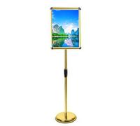 MYXJX Supporto per cartello, supporto per poster regolabile da pavimento, pubblicità, bacheca per annunci per matrimoni, eventi aziendali, 45 x 62,4 cm, bianco (oro, 24,4 x 34,3 cm)