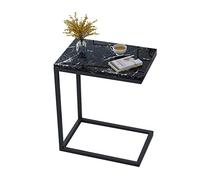 MYXJX tavolino, Comodino camera da letto tavolino struttura in marmo vetro temperato + comodino divano in ferro battuto(40X30X65CM)