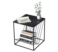 MYXJX tavolino, Lusso semplice e leggero, tavolo da soggiorno non piccolo, comodino(Black,40x40x45.5cm)