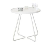 MYXJX tavolino, Tavolo ad angolo di lusso leggero/tavolino rotondo, mini comodino for camera da letto, tavolino da caffè multifunzionale(White,43X50CM)