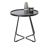 MYXJX tavolino, Tavolo ad angolo di lusso leggero/tavolino rotondo, mini comodino for camera da letto, tavolino da caffè multifunzionale(Black,43X50CM)