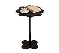 MYXJX tavolino, Tavolo rotondo da balcone con staffa in ferro, tavolo angolare da terrazza/tavolino da tè pomeridiano, mensola sul comodino(Glossy Black,H60CM)