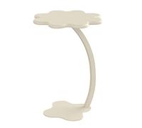 MYXJX tavolino, Tavolo rotondo da balcone con supporto in ferro curvo, tavolo angolare mobile da terrazza, mensola sul comodino(Creamy Yellow,H60CM)