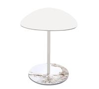 MYXJX tavolino, Tavolo triangolare in ferro, tavolo da tè al latte/tavolino da bar, camera da letto/tavolino for piccola casa(White,40x55cm)