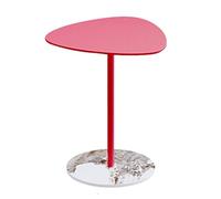 MYXJX tavolino, Tavolo triangolare in ferro, tavolo da tè al latte/tavolino da bar, camera da letto/tavolino for piccola casa(Red,50x65cm)