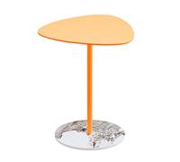 MYXJX tavolino, Tavolo triangolare in ferro, tavolo da tè al latte/tavolino da bar, camera da letto/tavolino for piccola casa(Orange,40x55cm)