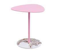 MYXJX tavolino, Tavolo triangolare in ferro, tavolo da tè al latte/tavolino da bar, camera da letto/tavolino for piccola casa(Pink,50x55cm)