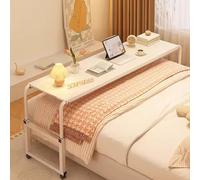 MYXJX tavolo da letto Tavolino servitore regolabile con ruote - Tavolino girevole for letto, scrivania sopra il letto king size, tavolo for laptop - Ideale for l'uso in ufficio(White,120cm)
