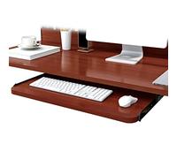 MYXJX Vassoio per Tastiera, Cassetti Estraibili for Tastiera e Mouse, Facile da installare/Regolabile in Altezza, Supporto for ripiano Porta(Teak,70 * 27 cm(28 * 11 inch))