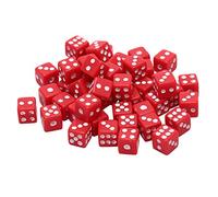 Myya Set di dadi da gioco, 100 dadi in acrilico da 8 mm, colore bianco/rosso/nero, standard a sei lati, per feste di compleanno e giochi da tavolo, adatti per giochi di dadi per insegnare matematica