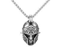 MYYCYCV Ciondolo collana Gioielli europei e americani, ciondolo collana uomo, street retrò, ciondolo elmo guerriero stile hip-hop regalo