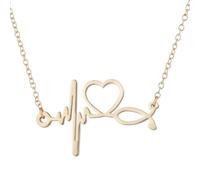 MYYCYCV Ciondolo collana Le signore europee e americane semplice medico stetoscopio medico ECG collana di modo battito cardiaco clavicola catena regalo