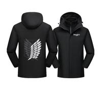 MYYLY Giacca Softshell da Uomo 3 in 1 per Attack Titan, Impermeabile, Foderata in Pile, Antivento Rimovibile, Termica, Calda, per Sci, Montagna, Escursionismo, Campeggio,G-M