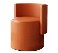 MYYMKJYXGS 360° Swivel Vanity Chair with Backrest - PU Leather Makeup Stool for Dressing Table, Bedroom, Bathroom & Entryway - Adjustable Height Comfortable Beauty Chair(Orange)