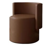 MYYMKJYXGS 360° Swivel Vanity Chair with Backrest - PU Leather Makeup Stool for Dressing Table, Bedroom, Bathroom & Entryway - Adjustable Height Comfortable Beauty Chair(Brown)